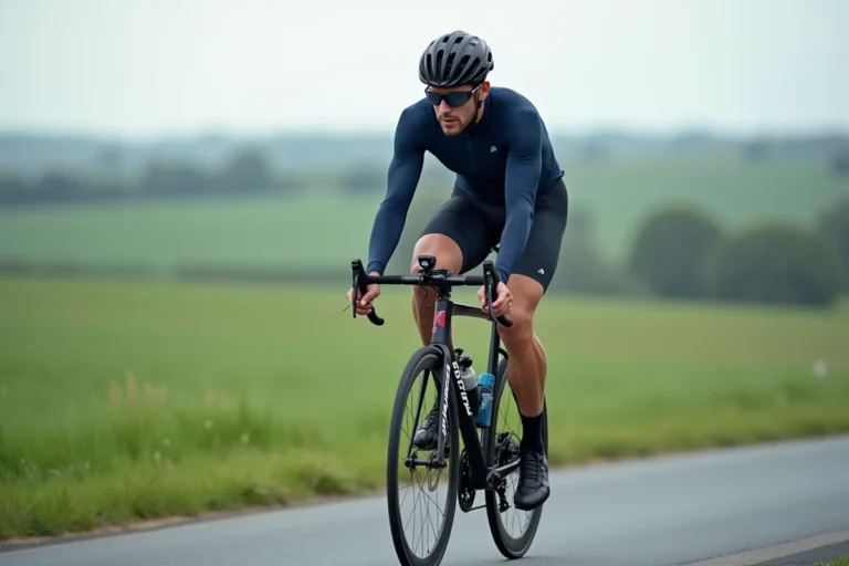 Cycliste sur route testant le Scott Speedster 60 en condition réelle sur une route de campagne