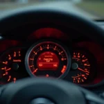 Tableau de bord d'une Nissan Juke avec voyant moteur rouge et voyant ESP allumés simultanément